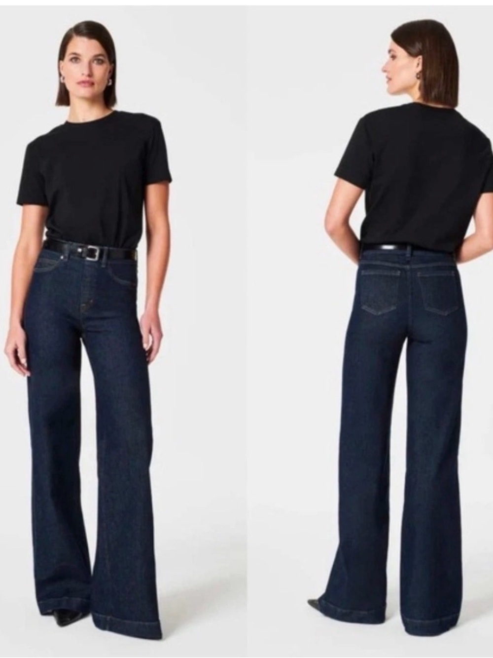 Spanx Raw Indigo Wide Leg Jeans Size Medium